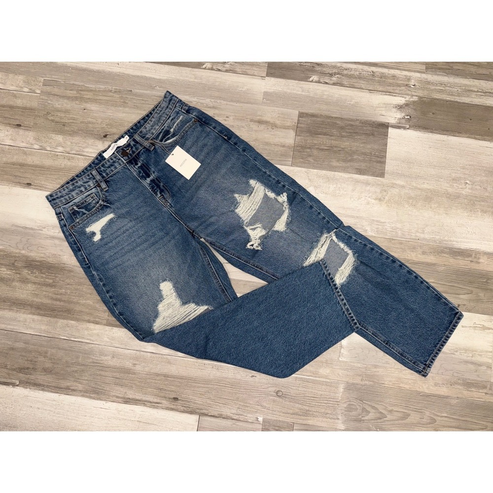 Hidden Jeans Bailey Boyfriend Womens Blue Distressed Ripped Denim Size 29